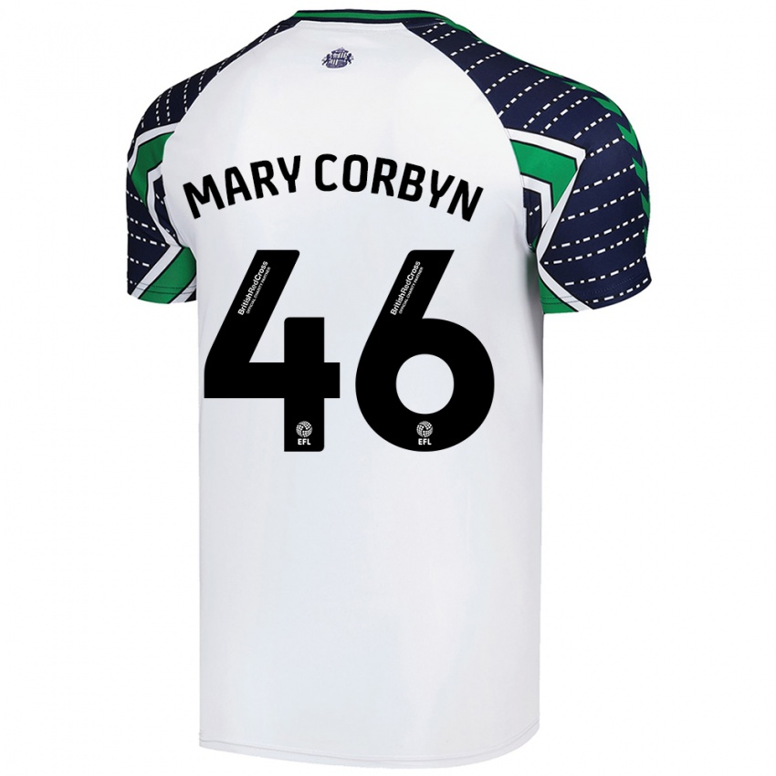 Børn Mary Corbyn #46 Hvid Udebane Spillertrøjer 2024/25 Trøje T-Shirt