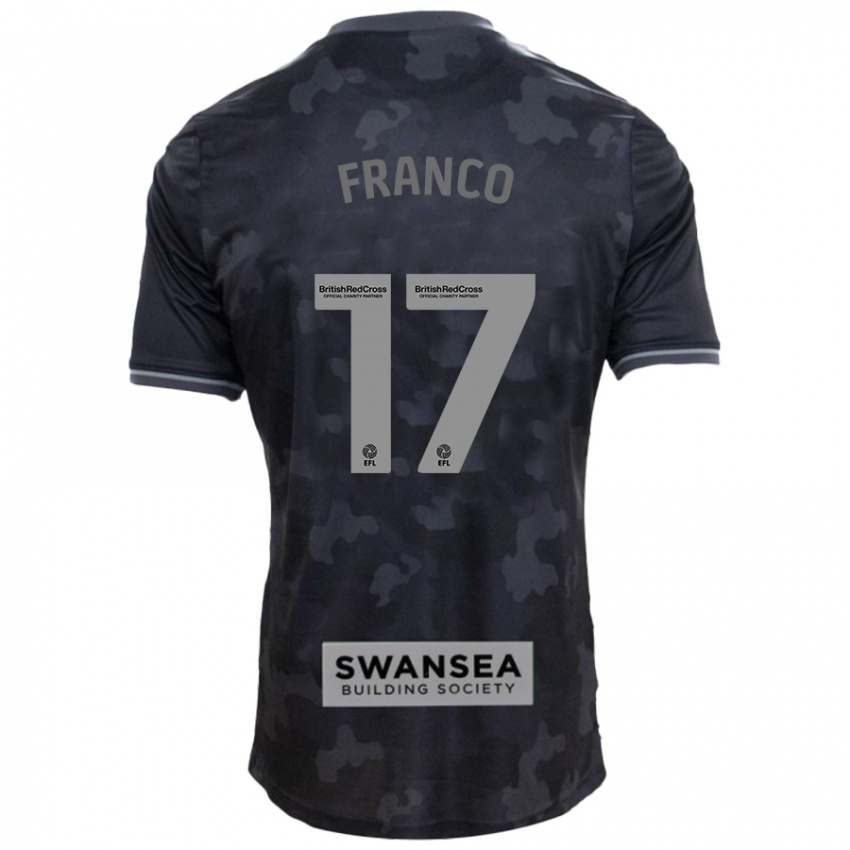 Børn Gonçalo Franco #17 Sort Udebane Spillertrøjer 2024/25 Trøje T-Shirt