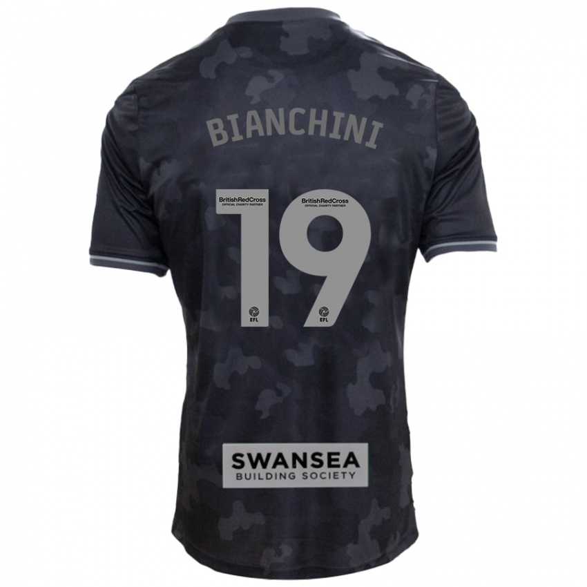 Børn Florian Bianchini #19 Sort Udebane Spillertrøjer 2024/25 Trøje T-Shirt