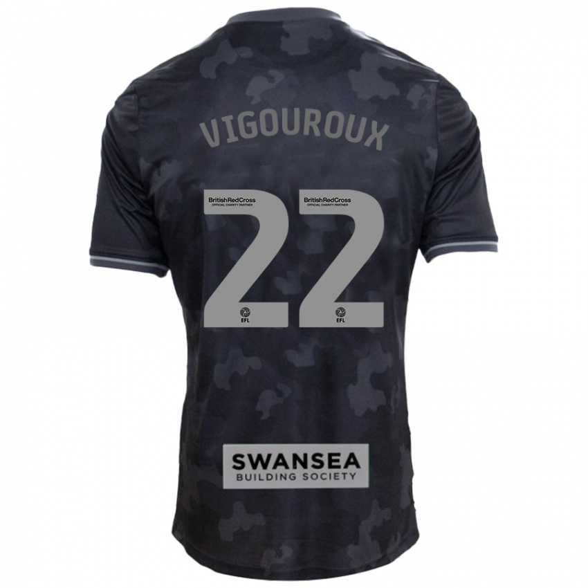 Børn Lawrence Vigouroux #22 Sort Udebane Spillertrøjer 2024/25 Trøje T-Shirt