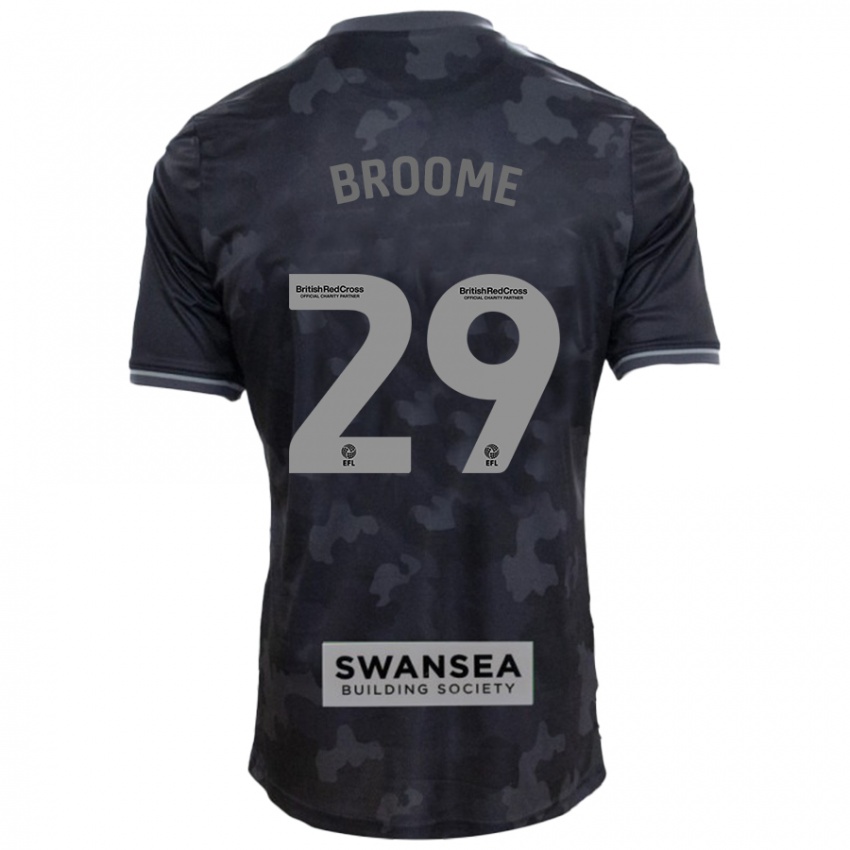 Børn Nathan Broome #29 Sort Udebane Spillertrøjer 2024/25 Trøje T-Shirt