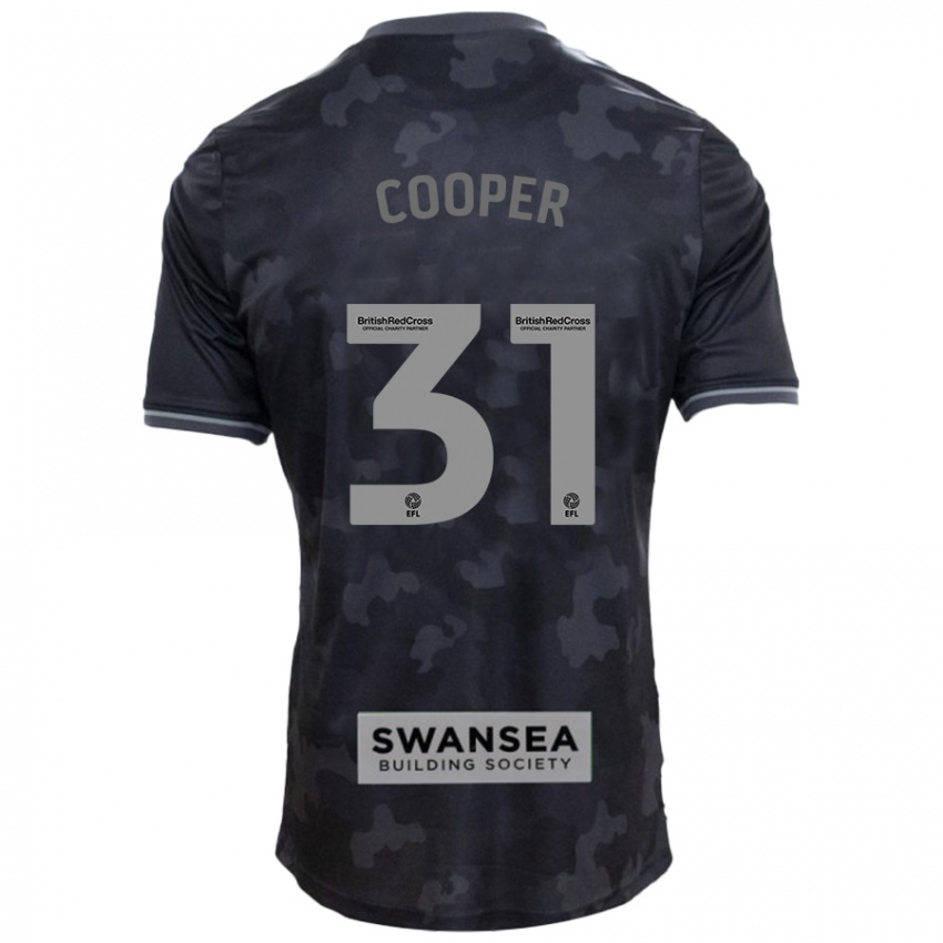 Børn Oliver Cooper #31 Sort Udebane Spillertrøjer 2024/25 Trøje T-Shirt