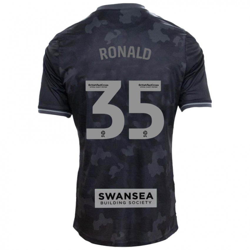 Børn Ronald #35 Sort Udebane Spillertrøjer 2024/25 Trøje T-Shirt