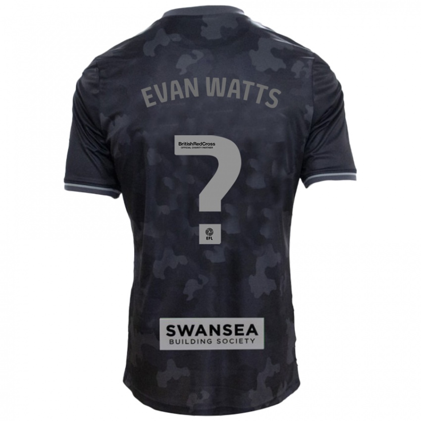 Børn Evan Watts #0 Sort Udebane Spillertrøjer 2024/25 Trøje T-Shirt