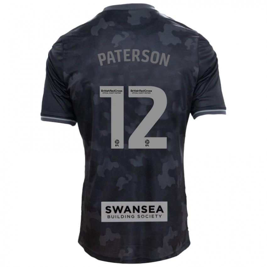 Børn Jamie Paterson #12 Sort Udebane Spillertrøjer 2024/25 Trøje T-Shirt