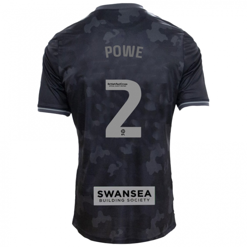 Børn Alicia Powe #2 Sort Udebane Spillertrøjer 2024/25 Trøje T-Shirt