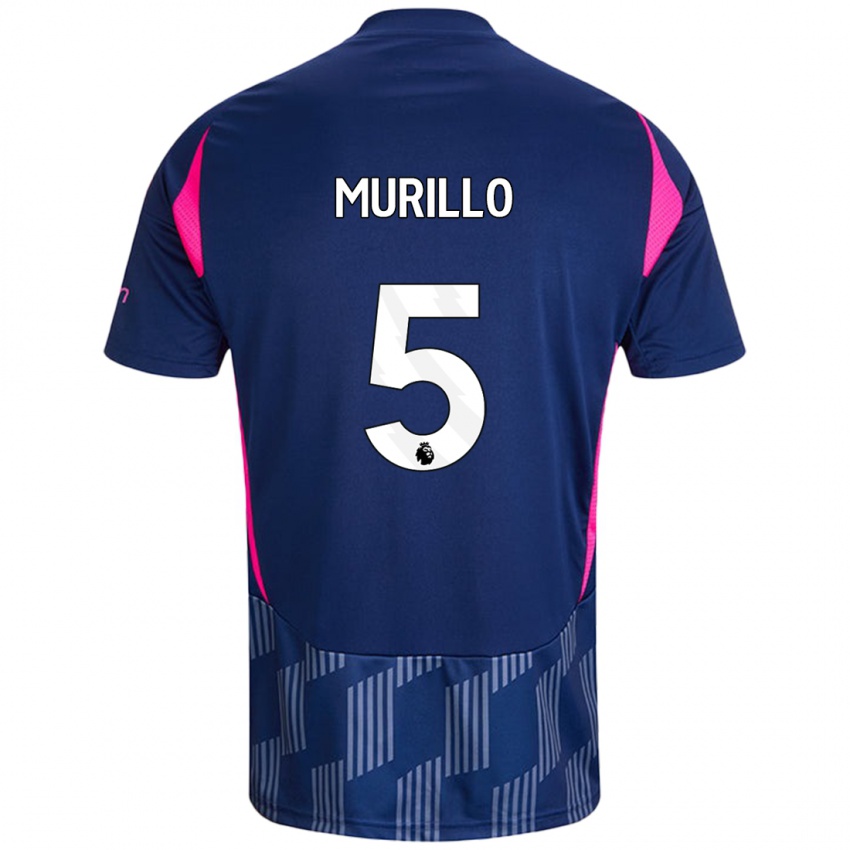 Børn Murillo #5 Kongeblå Pink Udebane Spillertrøjer 2024/25 Trøje T-Shirt