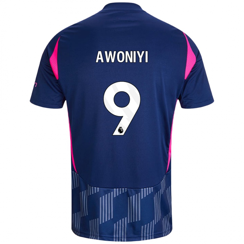 Børn Taiwo Awoniyi #9 Kongeblå Pink Udebane Spillertrøjer 2024/25 Trøje T-Shirt