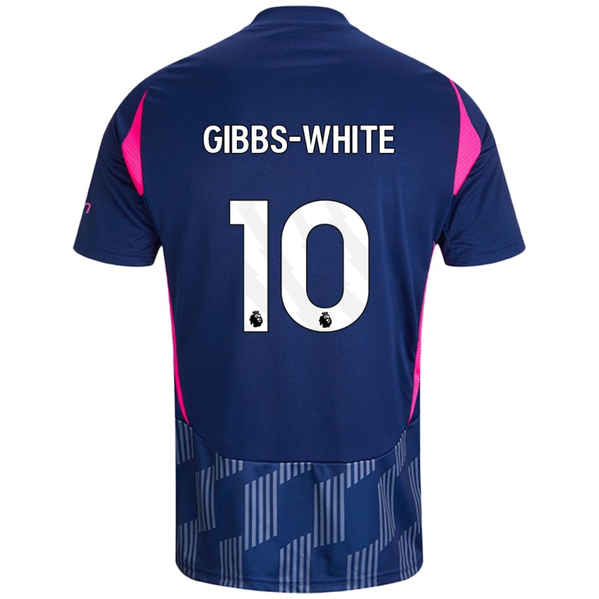 Børn Morgan Gibbs-White #10 Kongeblå Pink Udebane Spillertrøjer 2024/25 Trøje T-Shirt