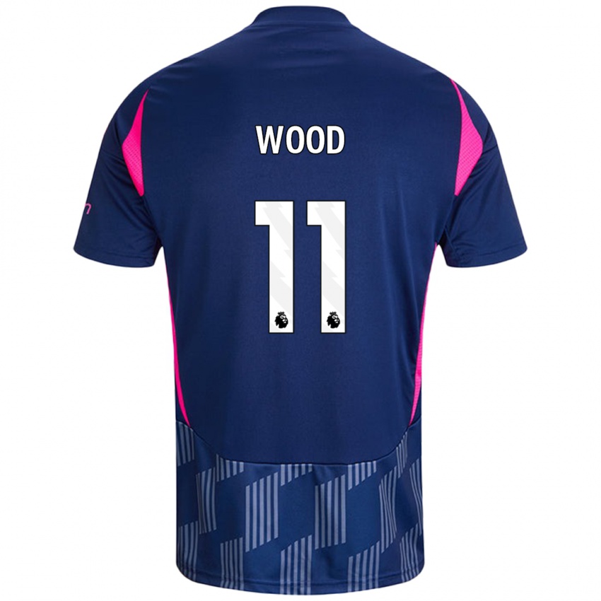 Børn Chris Wood #11 Kongeblå Pink Udebane Spillertrøjer 2024/25 Trøje T-Shirt