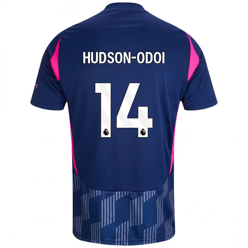 Børn Callum Hudson-Odoi #14 Kongeblå Pink Udebane Spillertrøjer 2024/25 Trøje T-Shirt