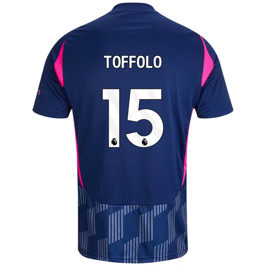 Børn Harry Toffolo #15 Kongeblå Pink Udebane Spillertrøjer 2024/25 Trøje T-Shirt