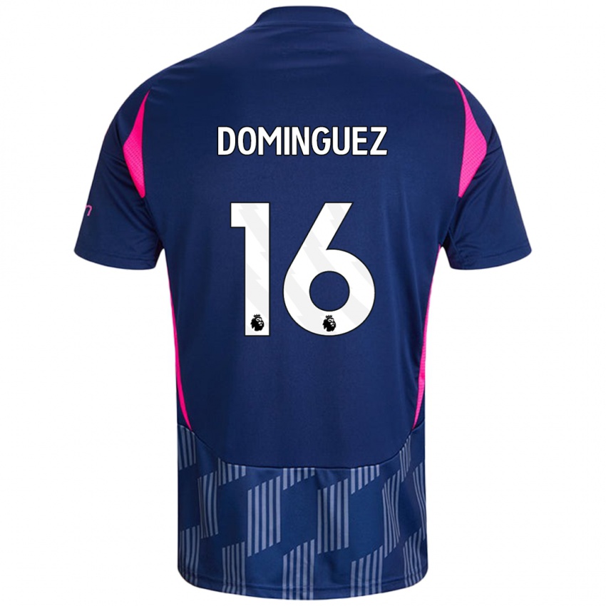 Børn Nicolás Domínguez #16 Kongeblå Pink Udebane Spillertrøjer 2024/25 Trøje T-Shirt