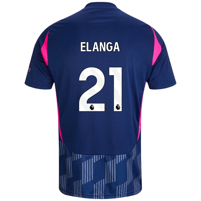 Børn Anthony Elanga #21 Kongeblå Pink Udebane Spillertrøjer 2024/25 Trøje T-Shirt