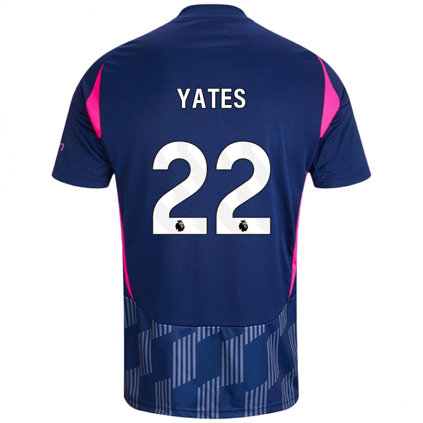 Børn Ryan Yates #22 Kongeblå Pink Udebane Spillertrøjer 2024/25 Trøje T-Shirt