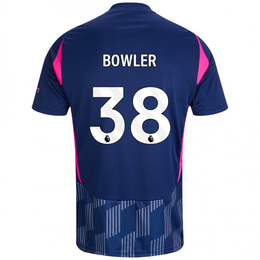 Børn Josh Bowler #38 Kongeblå Pink Udebane Spillertrøjer 2024/25 Trøje T-Shirt