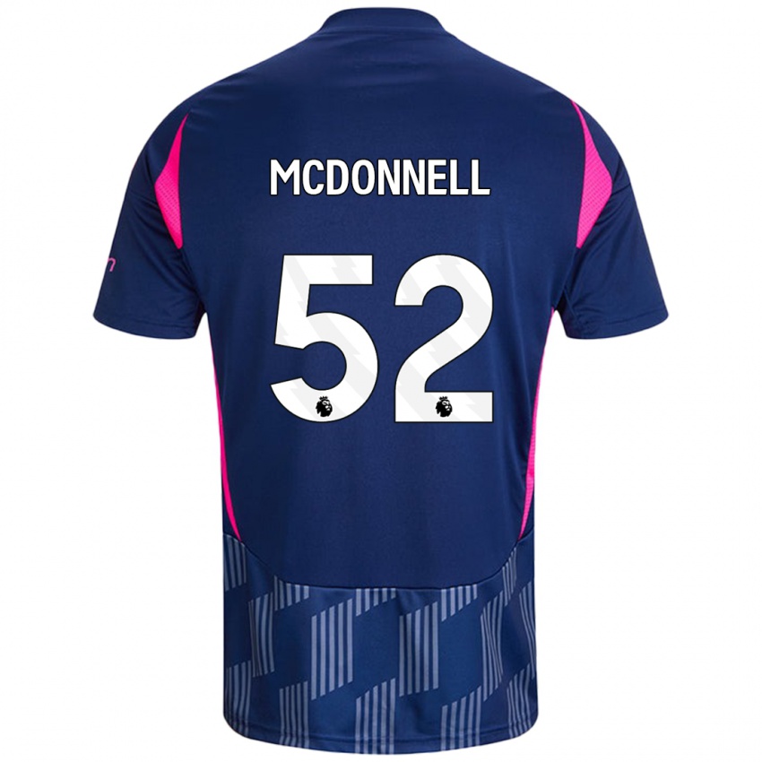 Børn Jamie Mcdonnell #52 Kongeblå Pink Udebane Spillertrøjer 2024/25 Trøje T-Shirt