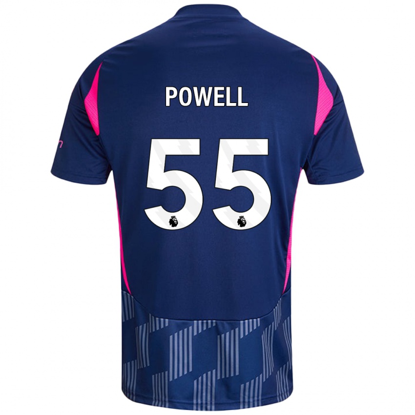 Børn Josh Powell #55 Kongeblå Pink Udebane Spillertrøjer 2024/25 Trøje T-Shirt