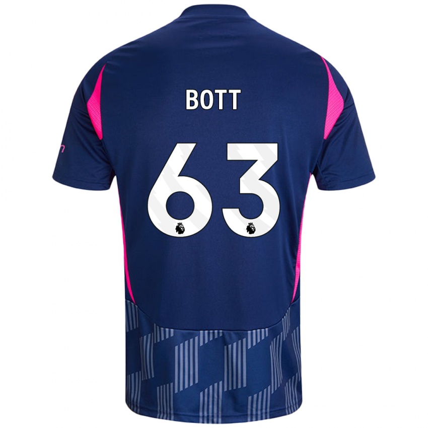 Børn Aaron Bott #63 Kongeblå Pink Udebane Spillertrøjer 2024/25 Trøje T-Shirt