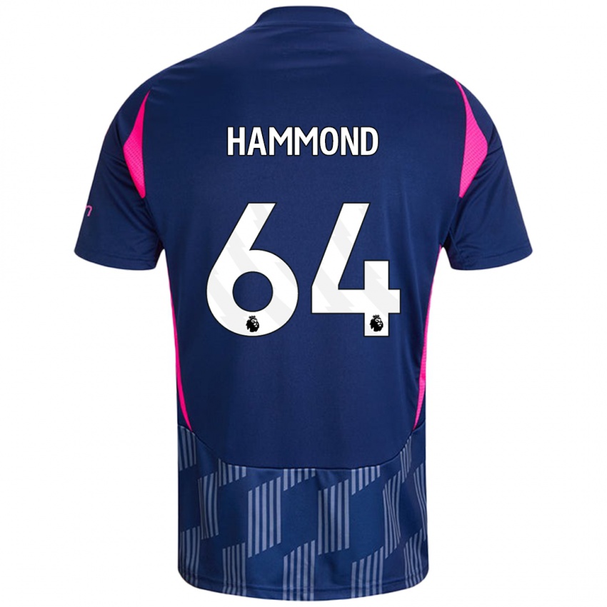 Børn Ben Hammond #64 Kongeblå Pink Udebane Spillertrøjer 2024/25 Trøje T-Shirt