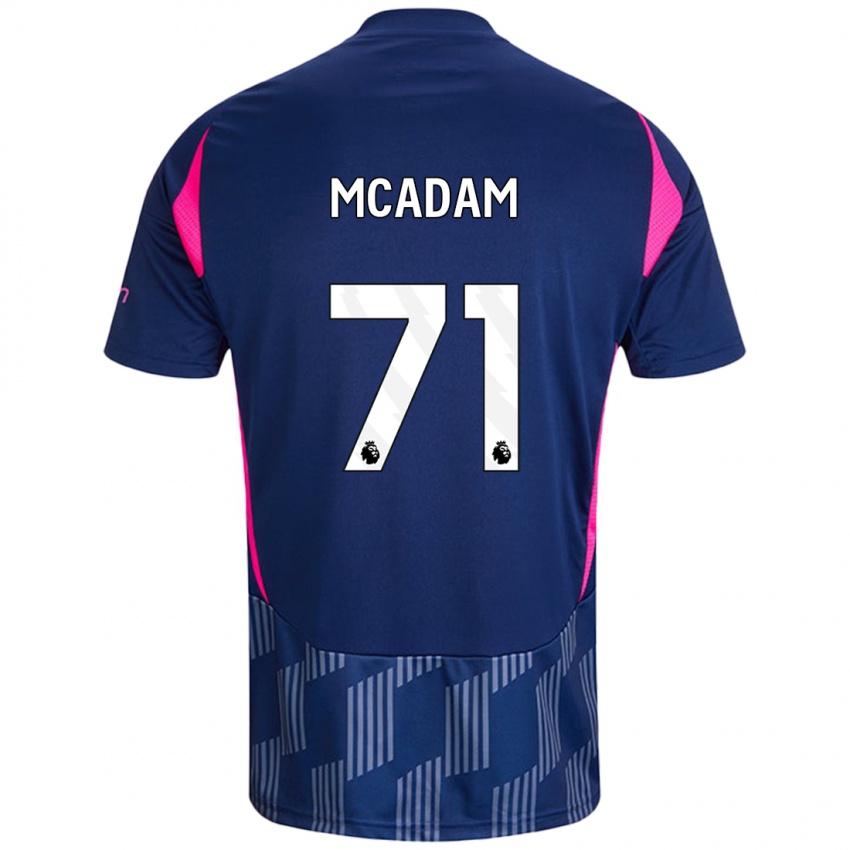 Børn Kyle Mcadam #71 Kongeblå Pink Udebane Spillertrøjer 2024/25 Trøje T-Shirt