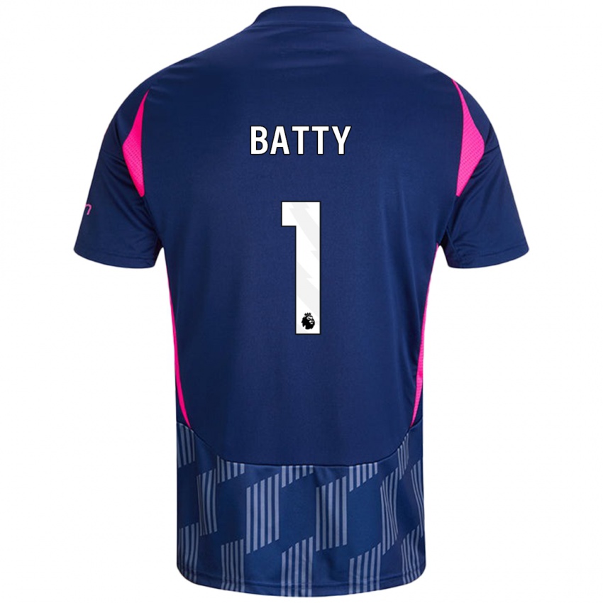 Børn Emily Batty #1 Kongeblå Pink Udebane Spillertrøjer 2024/25 Trøje T-Shirt