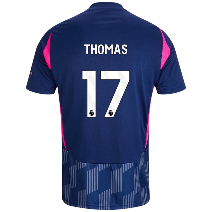 Børn Freya Thomas #17 Kongeblå Pink Udebane Spillertrøjer 2024/25 Trøje T-Shirt