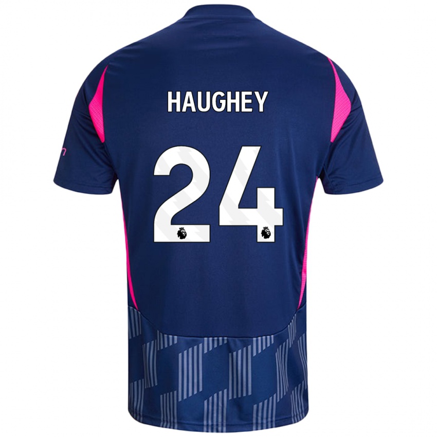 Børn Ella Haughey #24 Kongeblå Pink Udebane Spillertrøjer 2024/25 Trøje T-Shirt