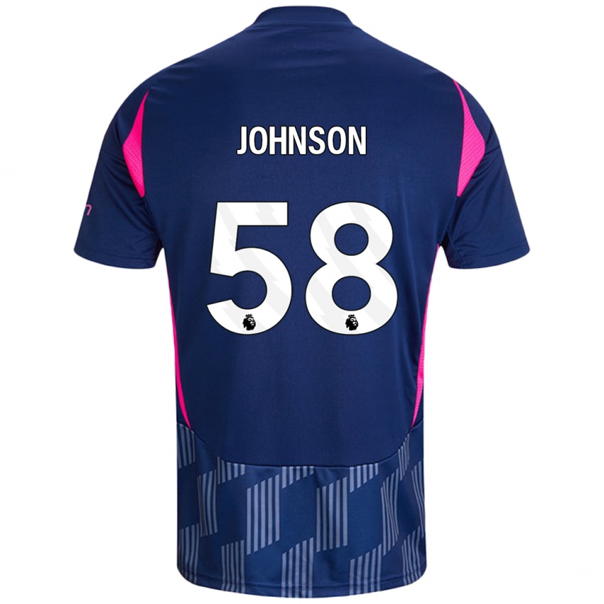 Børn Pharrell Johnson #58 Kongeblå Pink Udebane Spillertrøjer 2024/25 Trøje T-Shirt