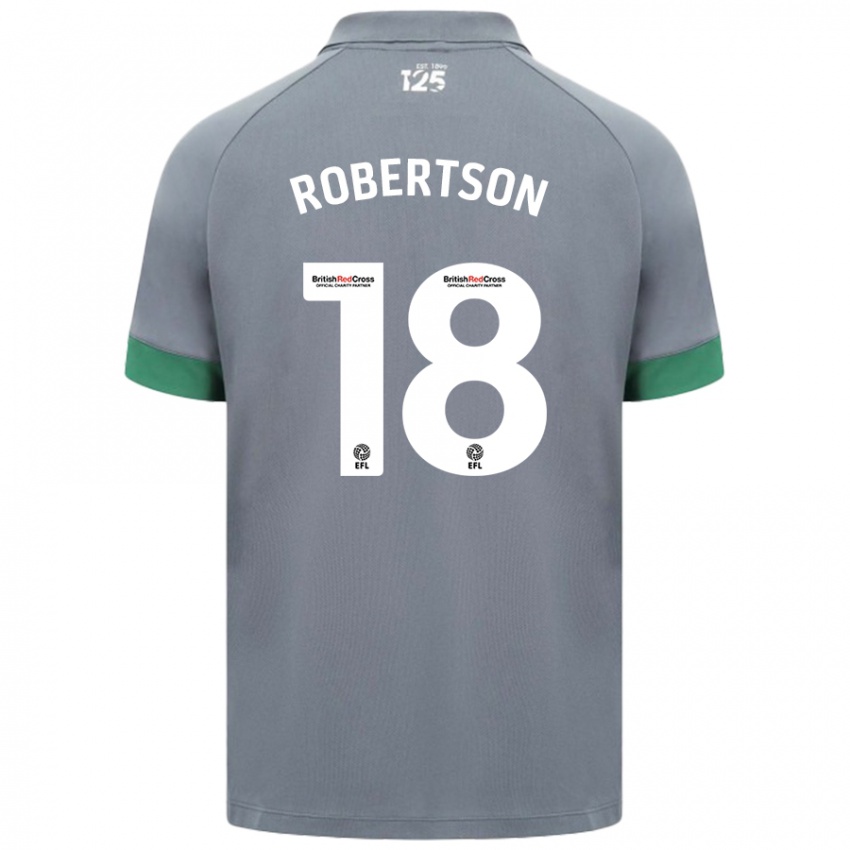 Børn Alex Robertson #18 Mørkegrå Udebane Spillertrøjer 2024/25 Trøje T-Shirt