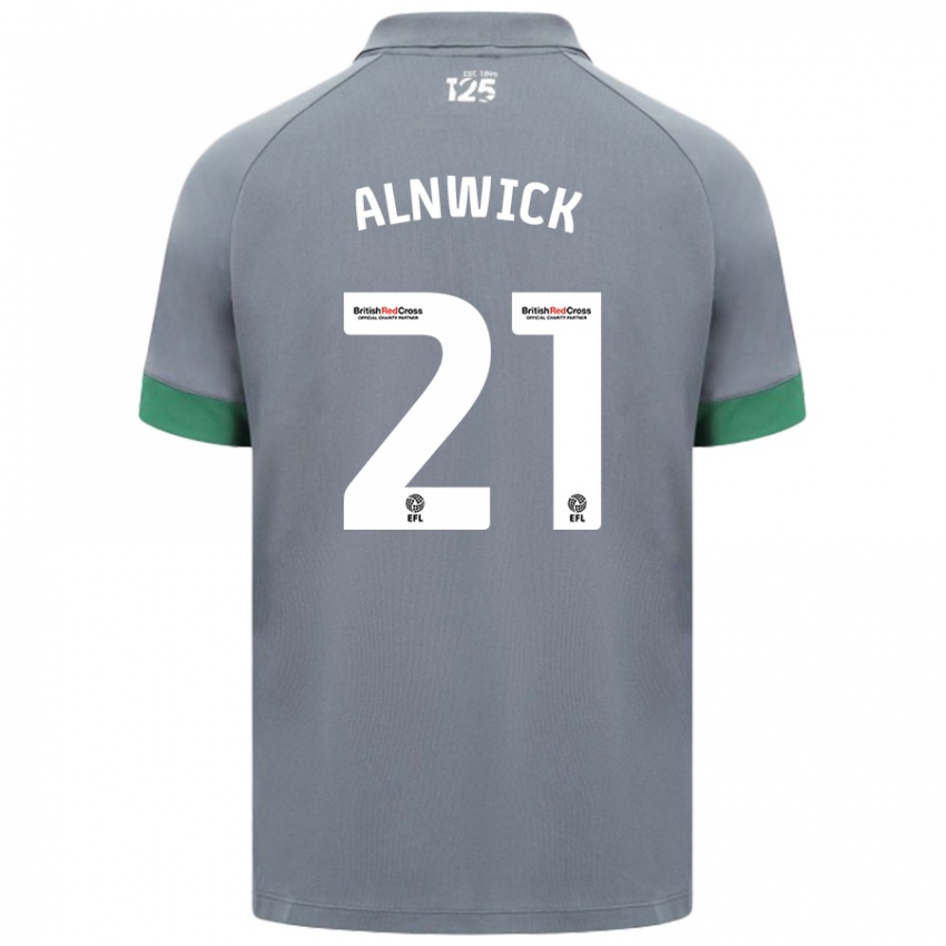 Børn Jak Alnwick #21 Mørkegrå Udebane Spillertrøjer 2024/25 Trøje T-Shirt