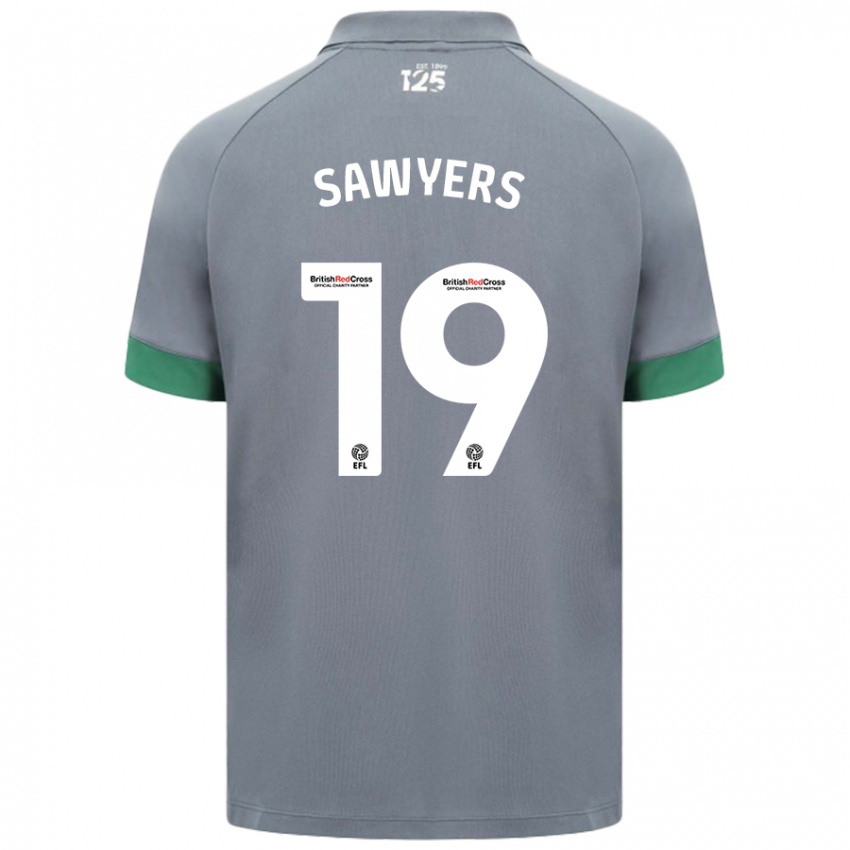 Børn Romaine Sawyers #19 Mørkegrå Udebane Spillertrøjer 2024/25 Trøje T-Shirt