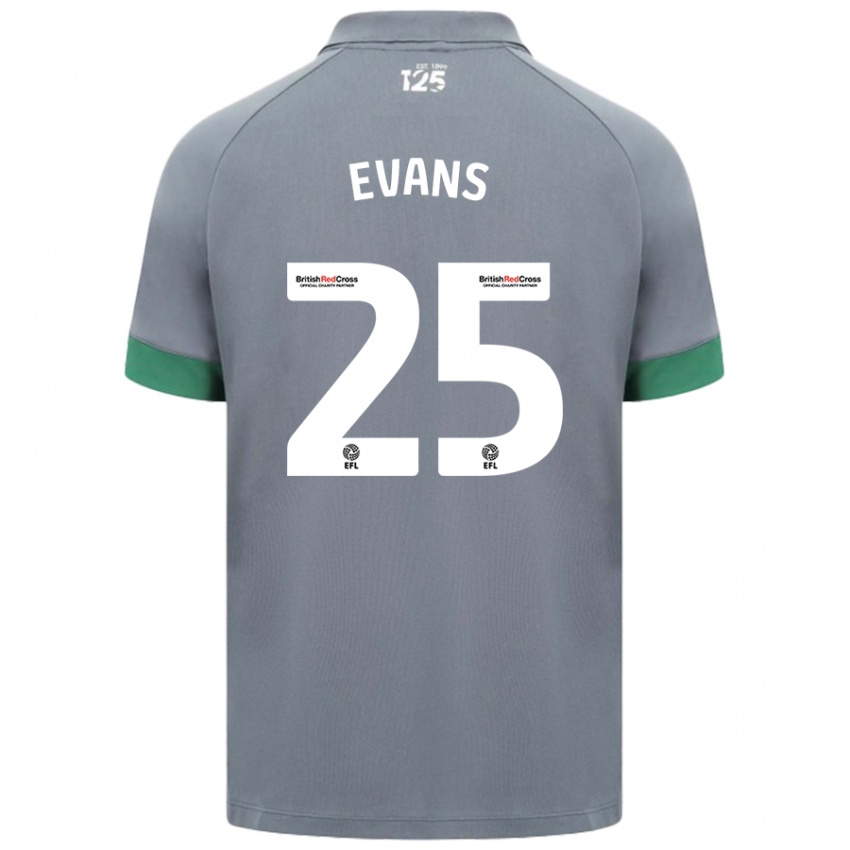 Børn Kieron Evans #25 Mørkegrå Udebane Spillertrøjer 2024/25 Trøje T-Shirt