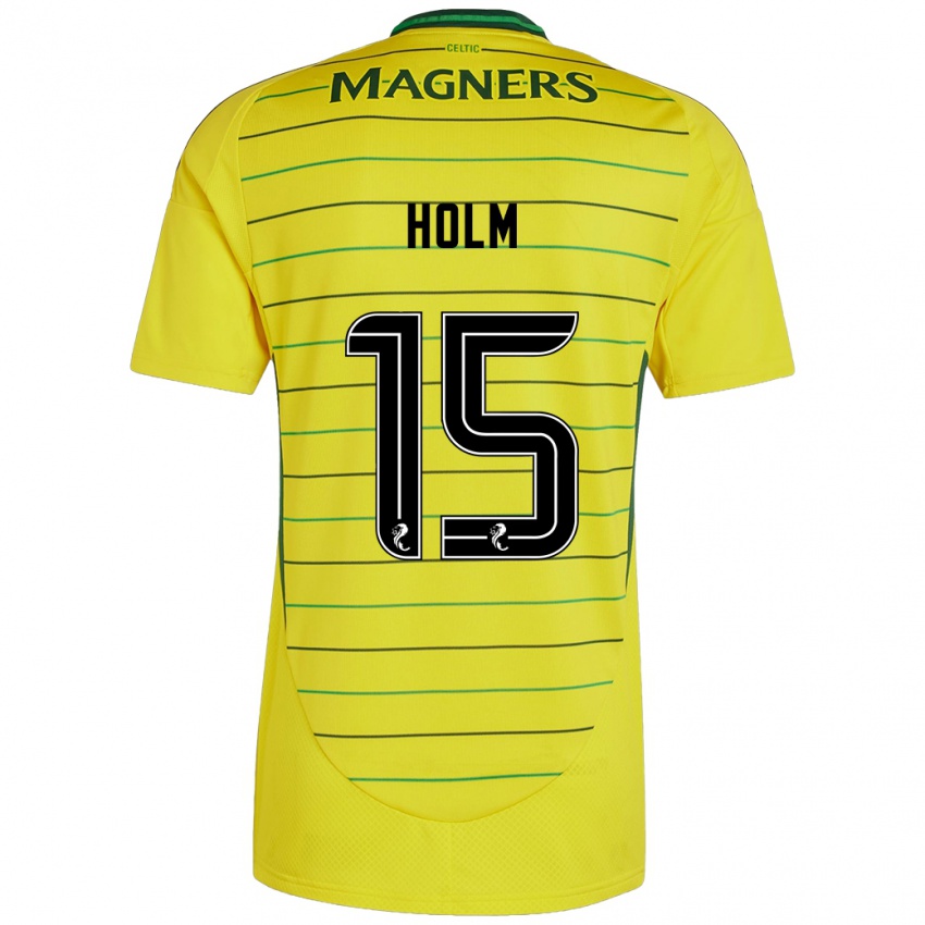 Børn Odin Thiago Holm #15 Gul Udebane Spillertrøjer 2024/25 Trøje T-Shirt