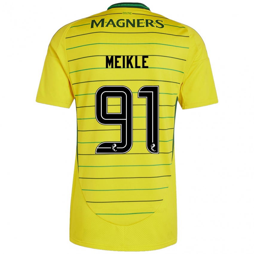 Børn Jamie Meikle #91 Gul Udebane Spillertrøjer 2024/25 Trøje T-Shirt