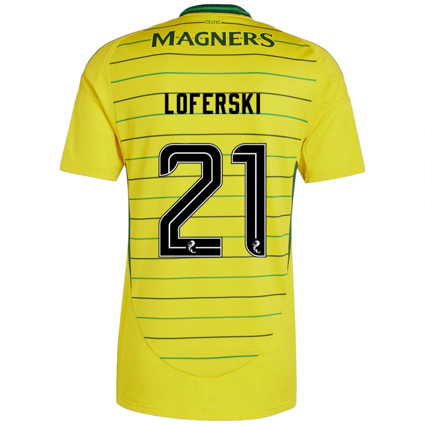 Børn Kit Loferski #21 Gul Udebane Spillertrøjer 2024/25 Trøje T-Shirt