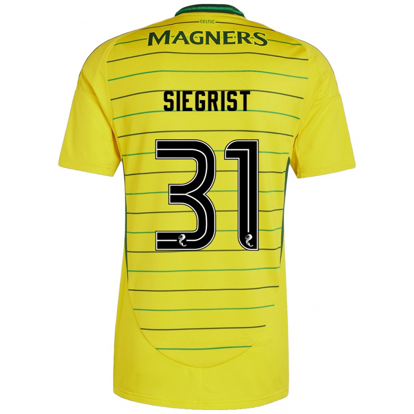 Børn Benjamin Siegrist #31 Gul Udebane Spillertrøjer 2024/25 Trøje T-Shirt