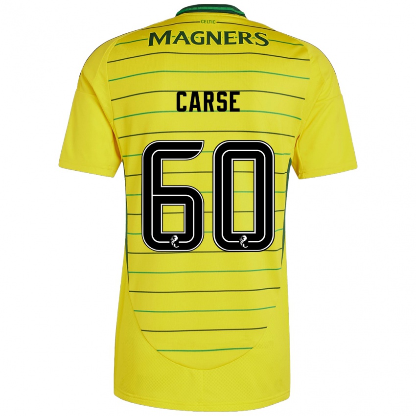 Børn Mackenzie Carse #60 Gul Udebane Spillertrøjer 2024/25 Trøje T-Shirt