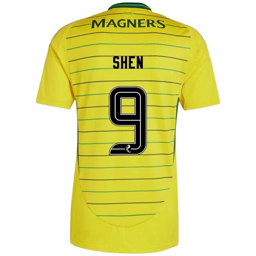 Børn Shen Mengyu #9 Gul Udebane Spillertrøjer 2024/25 Trøje T-Shirt