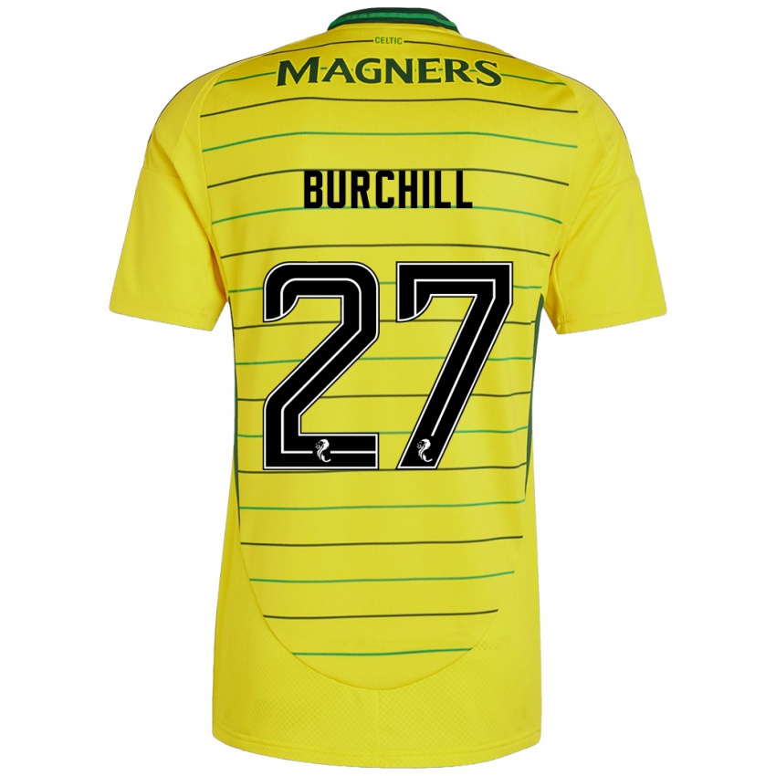 Børn Tiree Burchill #27 Gul Udebane Spillertrøjer 2024/25 Trøje T-Shirt