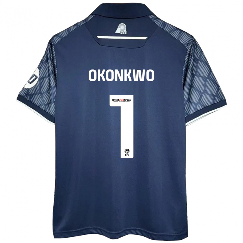 Børn Arthur Okonkwo #1 Sort Udebane Spillertrøjer 2024/25 Trøje T-Shirt