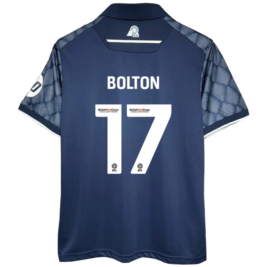 Børn Luke Bolton #17 Sort Udebane Spillertrøjer 2024/25 Trøje T-Shirt