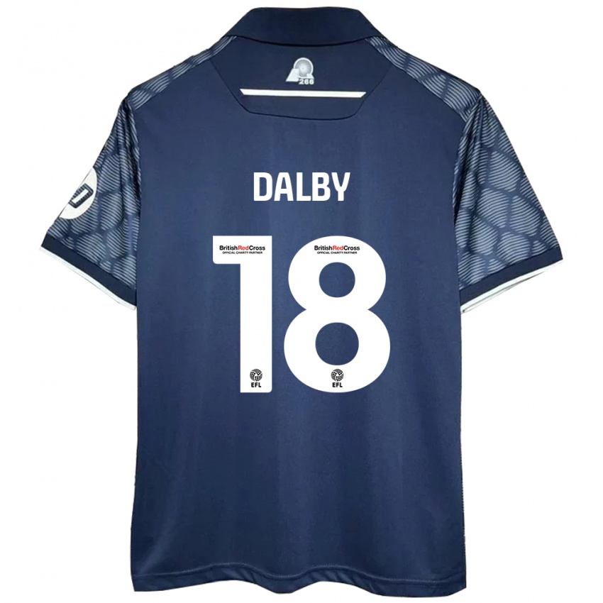 Børn Sam Dalby #18 Sort Udebane Spillertrøjer 2024/25 Trøje T-Shirt