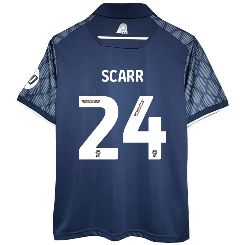 Børn Dan Scarr #24 Sort Udebane Spillertrøjer 2024/25 Trøje T-Shirt