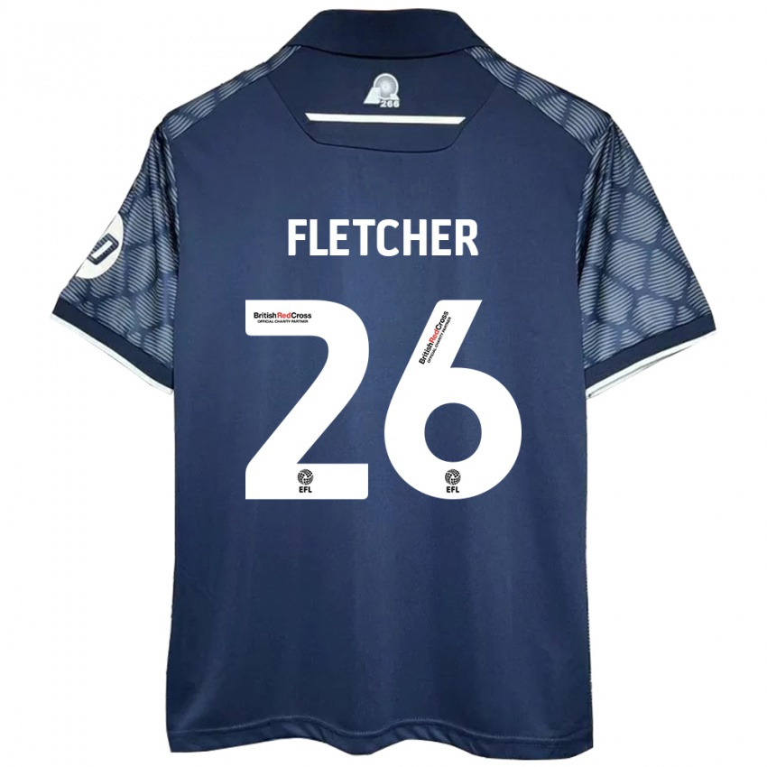 Børn Steven Fletcher #26 Sort Udebane Spillertrøjer 2024/25 Trøje T-Shirt