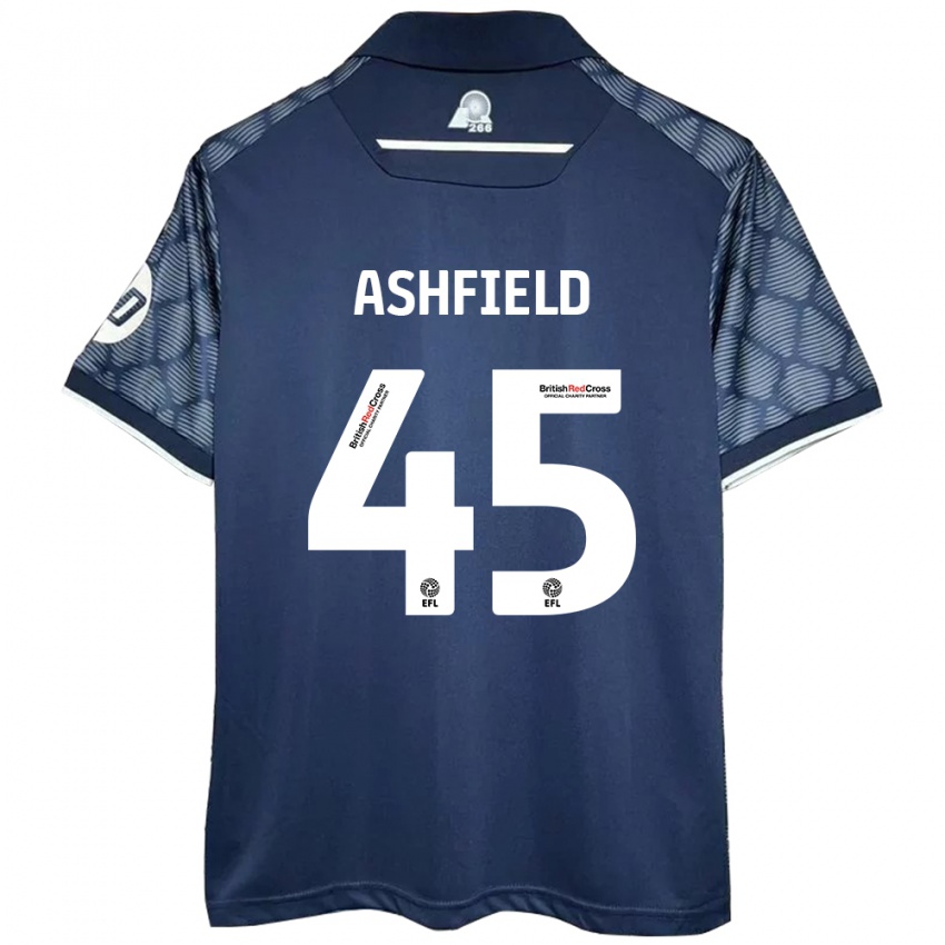 Børn Harry Ashfield #45 Sort Udebane Spillertrøjer 2024/25 Trøje T-Shirt