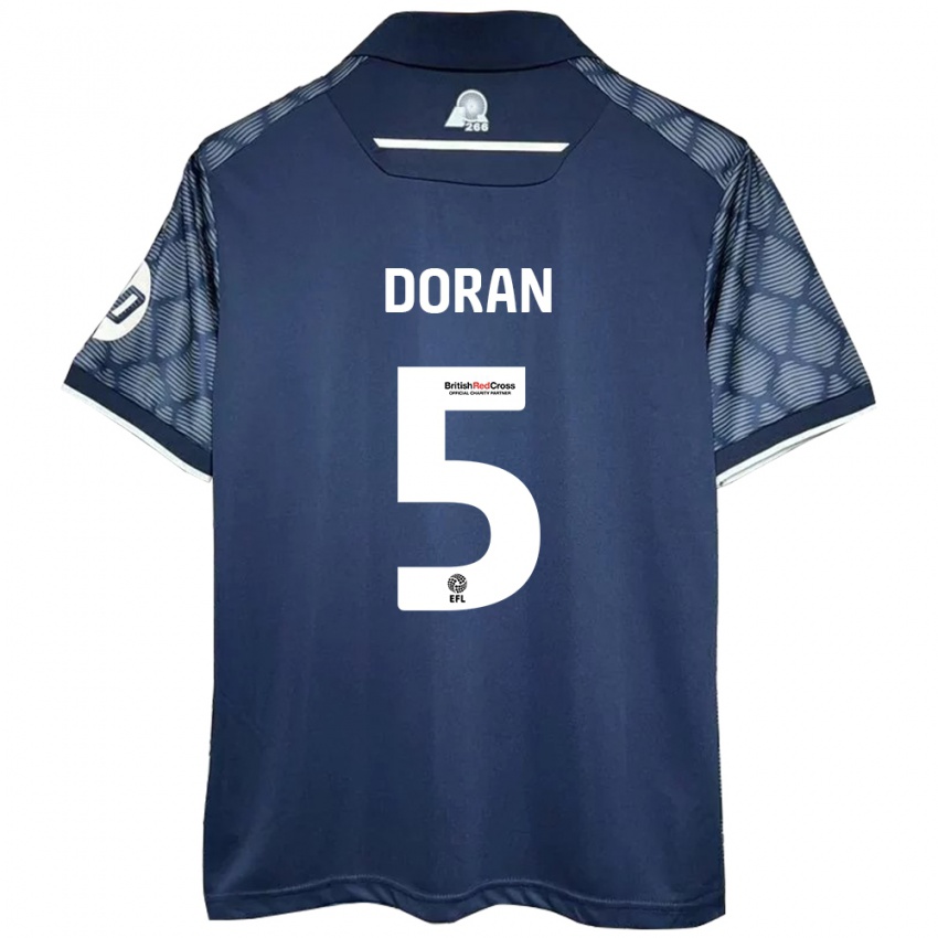 Børn Louisha Doran #5 Sort Udebane Spillertrøjer 2024/25 Trøje T-Shirt