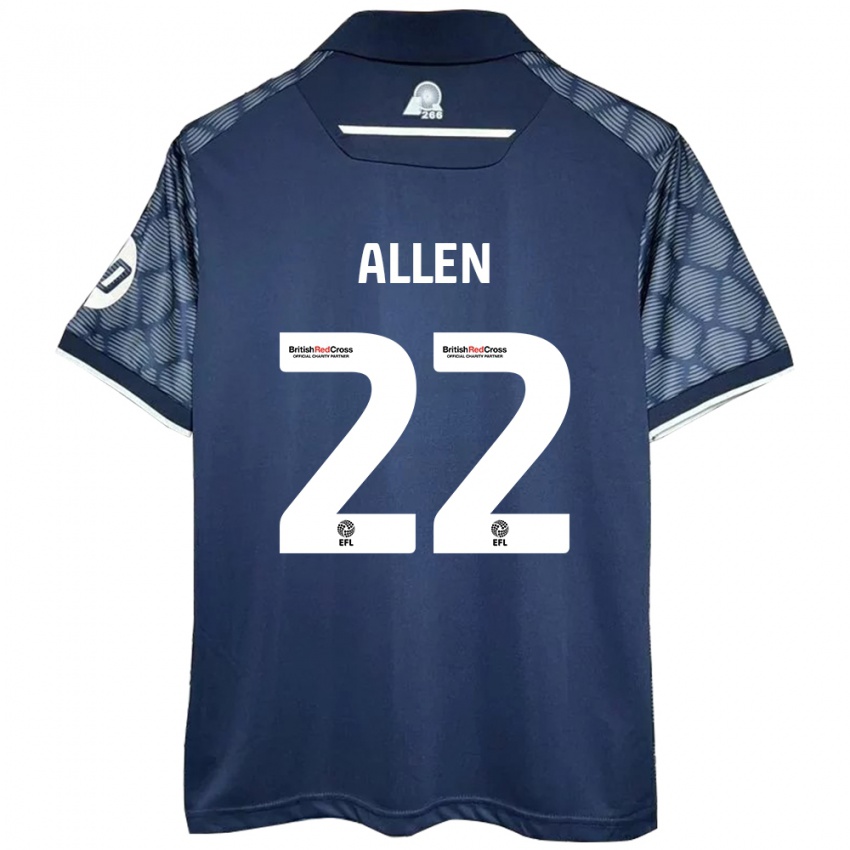 Børn Keren Allen #22 Sort Udebane Spillertrøjer 2024/25 Trøje T-Shirt