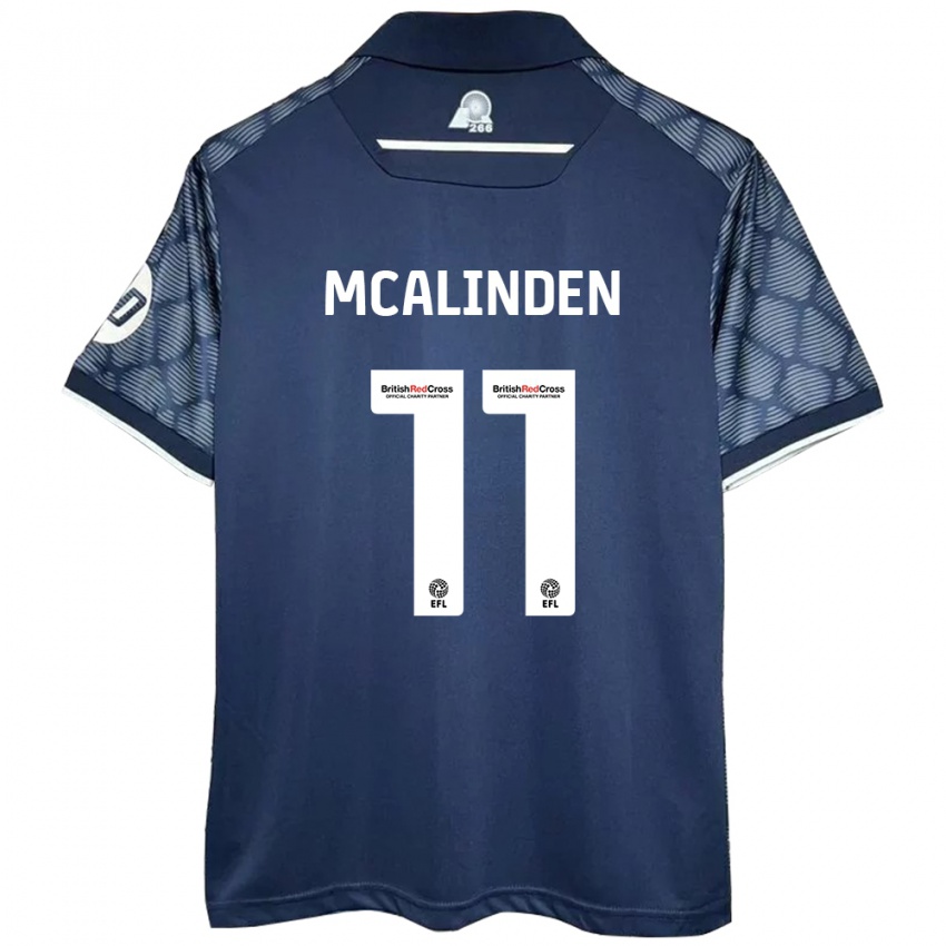 Børn Liam Mcalinden #11 Sort Udebane Spillertrøjer 2024/25 Trøje T-Shirt