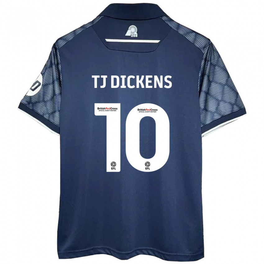 Børn Tonicha Tj Dickens #10 Sort Udebane Spillertrøjer 2024/25 Trøje T-Shirt